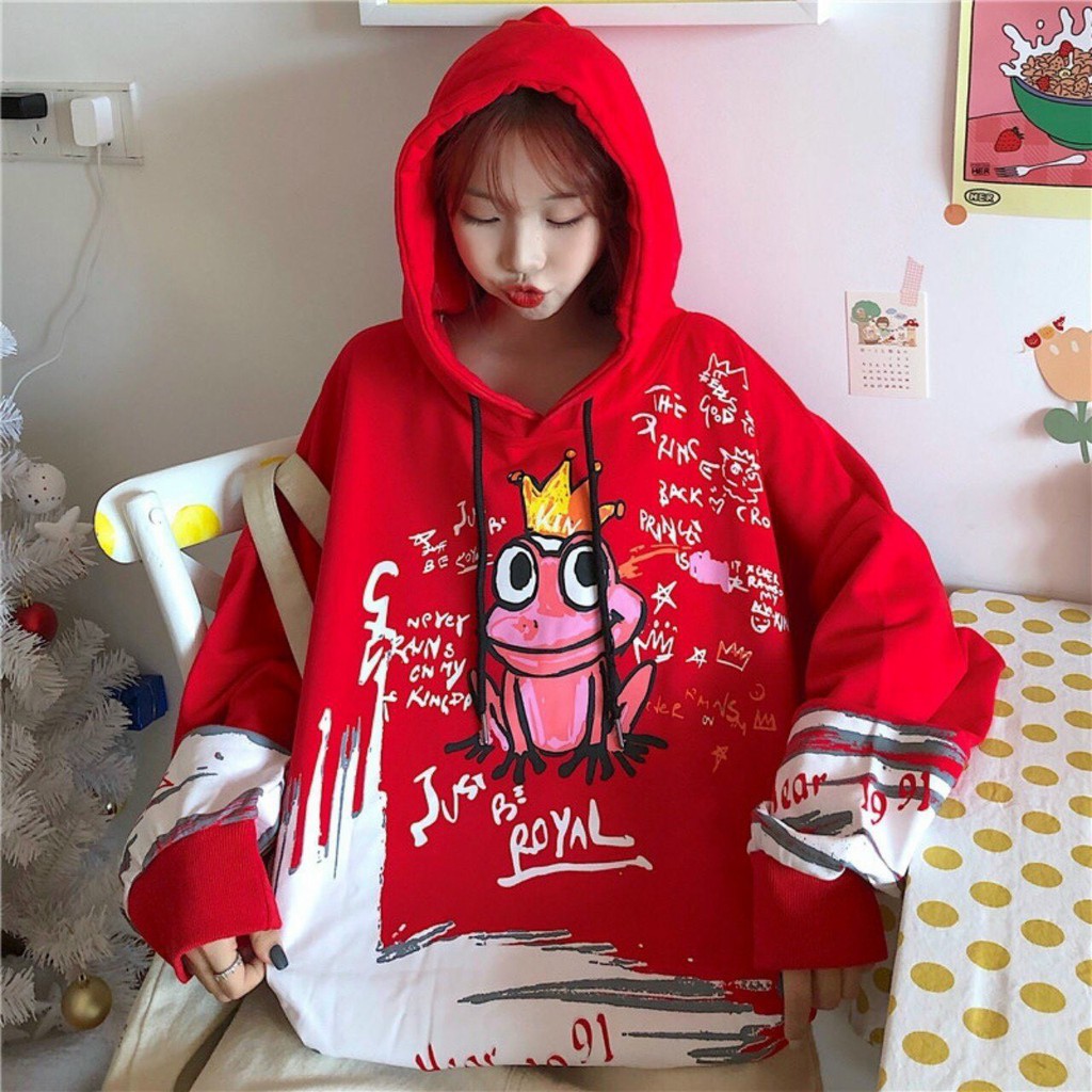 Áo khoác, áo hoodie unisex nam nữ nỉ ngoại form rộng hoàng tử ếch siêu dễ thươngl năng động thời trang học đường | BigBuy360 - bigbuy360.vn