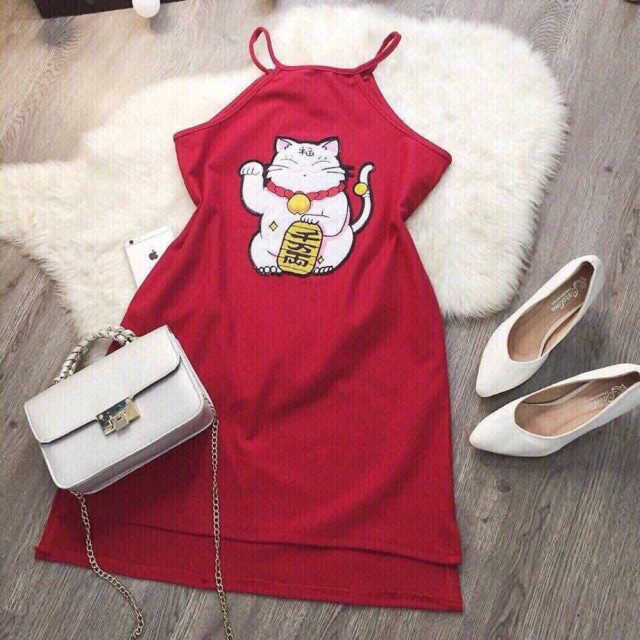 Đầm yếm Mèo May Mắn
