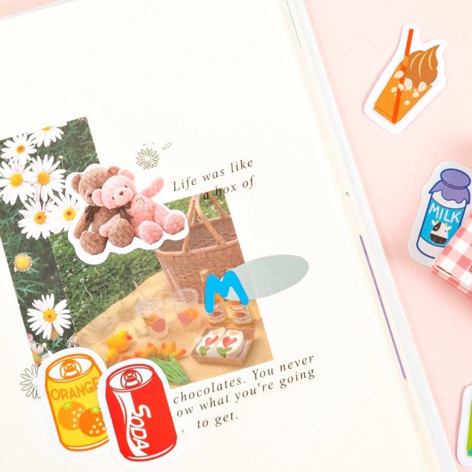 Bộ Sticker / Hình dán Hình Các loại Nước giải khát (45 Hình)