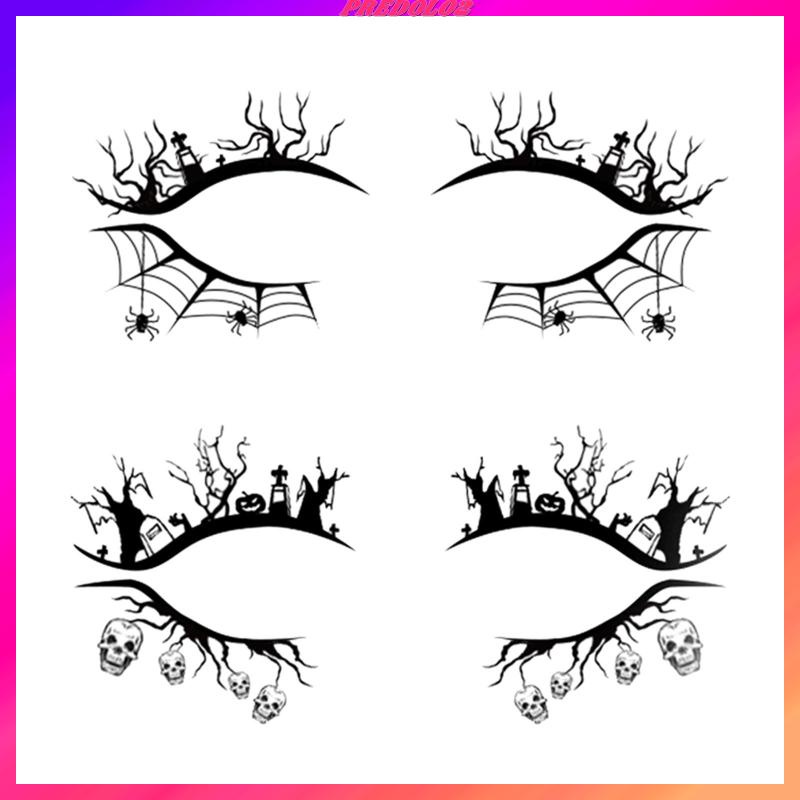 [Predolo2] Miếng Dán Kẻ Mắt Bằng Ren Trang Trí Tiệc Halloween Chất Lượng Cao