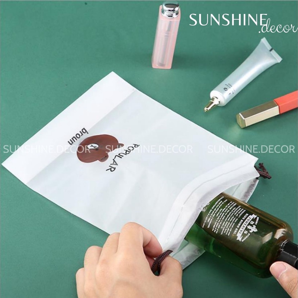 Túi dây rút gấu siêu dày đựng giày dép, đựng quần áo, đồ lót, mỹ phẩm chống nước tiện lợi