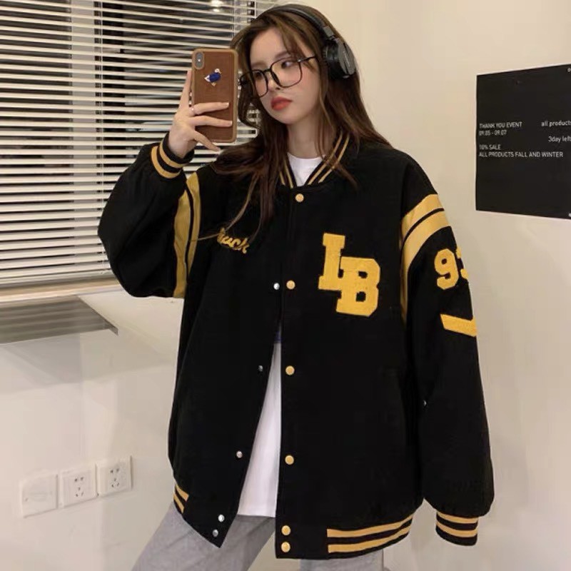 Áo khoác bomber bóng chày nữ phối viền màu IB | BigBuy360 - bigbuy360.vn