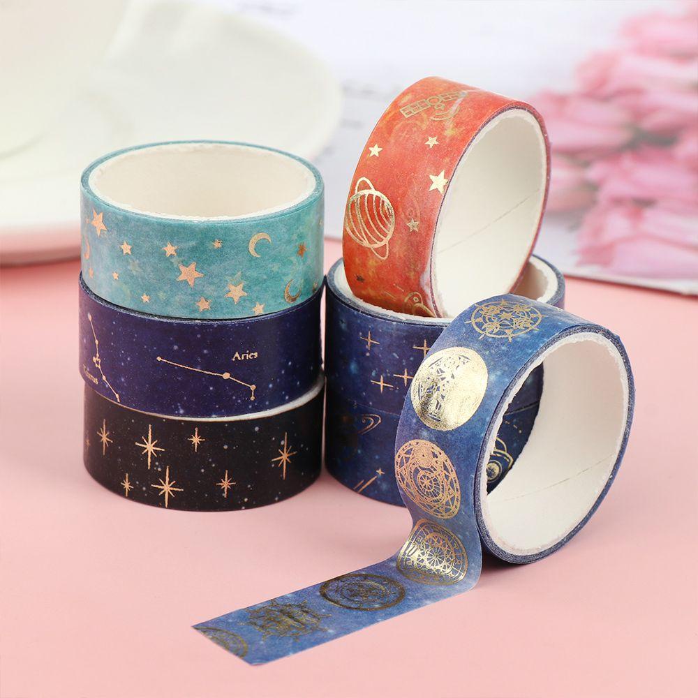 PISTA Bộ 12 Cuộn Băng Keo Washi Ánh Đồng Trang Trí Sổ Lưu Niệm / Sổ Lưu Niệm / Đồ Thủ Công