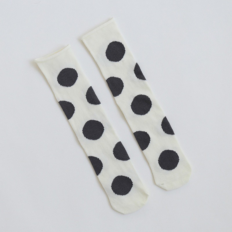 Vớ dài họa tiết chấm bi chất liệu cotton dễ thương dành cho bé gái