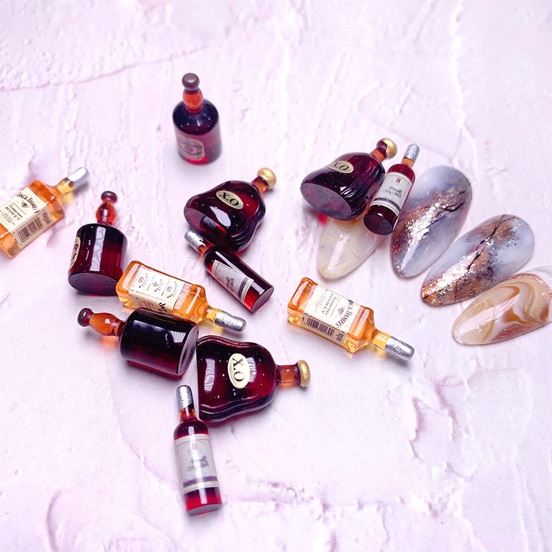 phụ kiện charm chai xo gắn móng tay nail túi 12 cái
