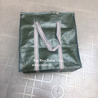 Giỏ Túi Bạt Đựng Hàng Xanh Rêu Loại Tốt, Hình Thật , Dầy