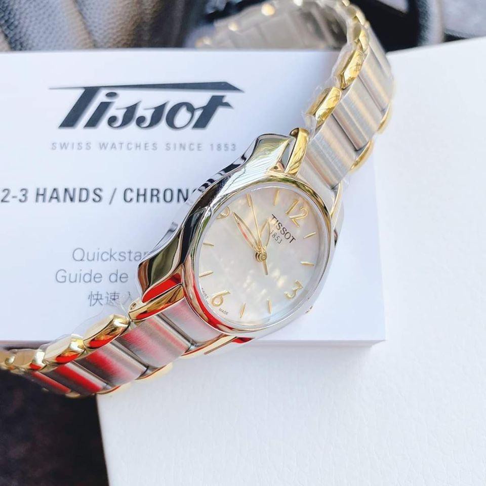 Đồng hồ Nữ chính hãng Tissot 1853 T023.210.22.117.00 Demi vàng,Mặt trắng,Kính Sapphire-Máy Pin-Dây kim loại-Size 28mm