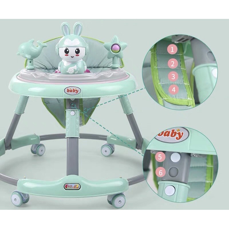 Xe tròn tập đi 2in1 (kết hơp bàn ăn cho bé)