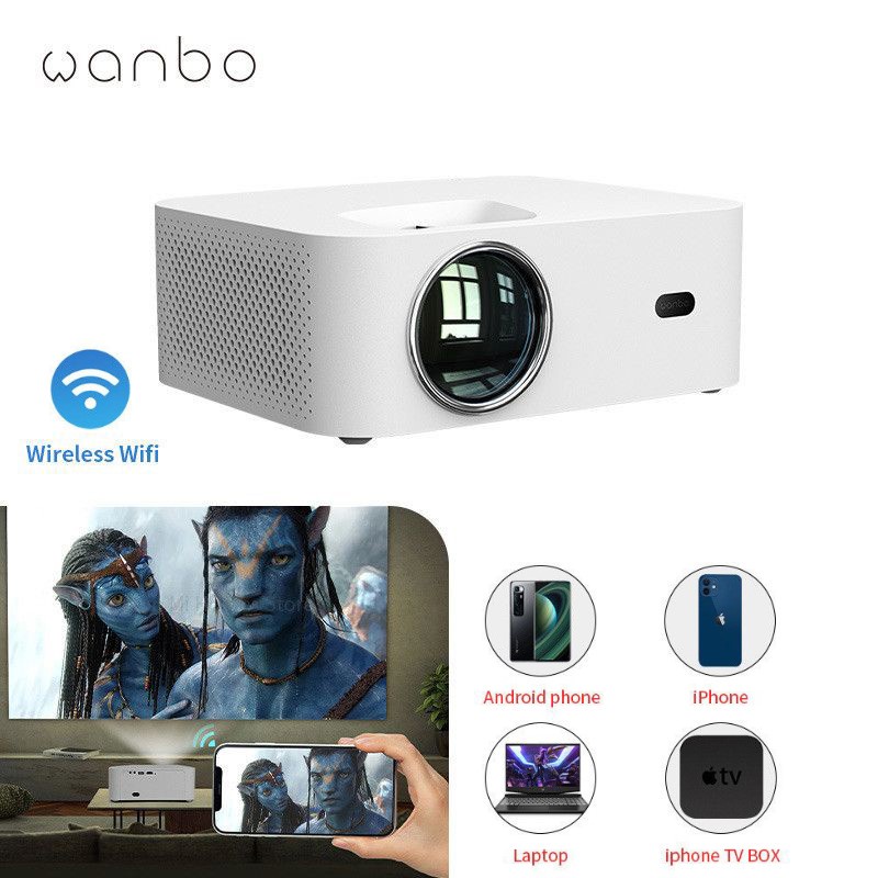 🔥 Máy chiếu Xiaomi Wanbo X1 hỗ trợ kết nối không dây điện thoại di động với máy chiếu xem phim chiếu HD