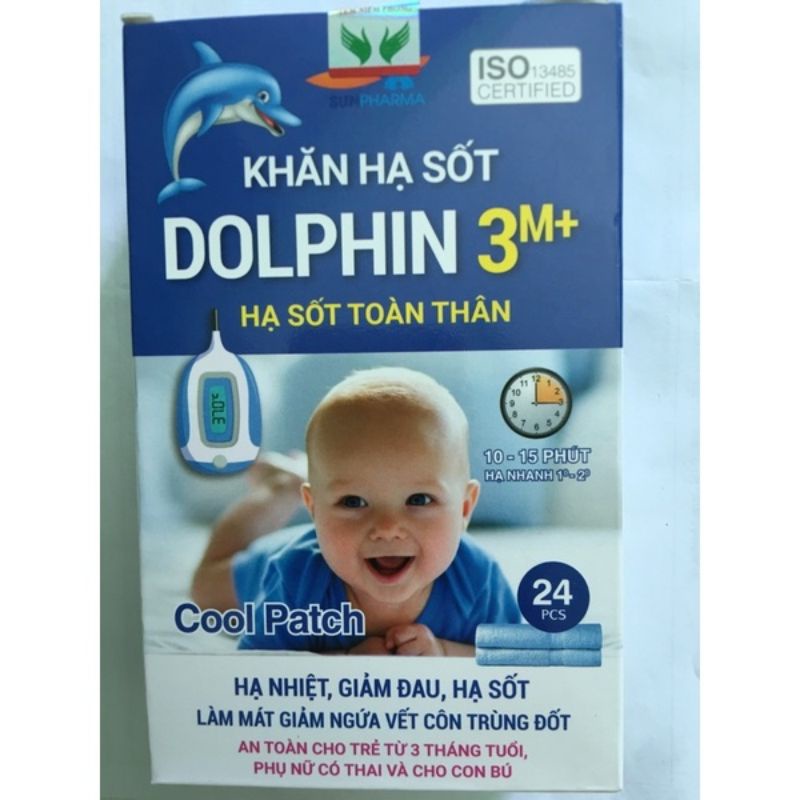 Combo khăn lau hạ sốt Dolphin xô sữa 3 lớp xuất nhật 30×30 dành cho trẻ 0M+ 3M+ an toàn cho trẻ sơ sinh