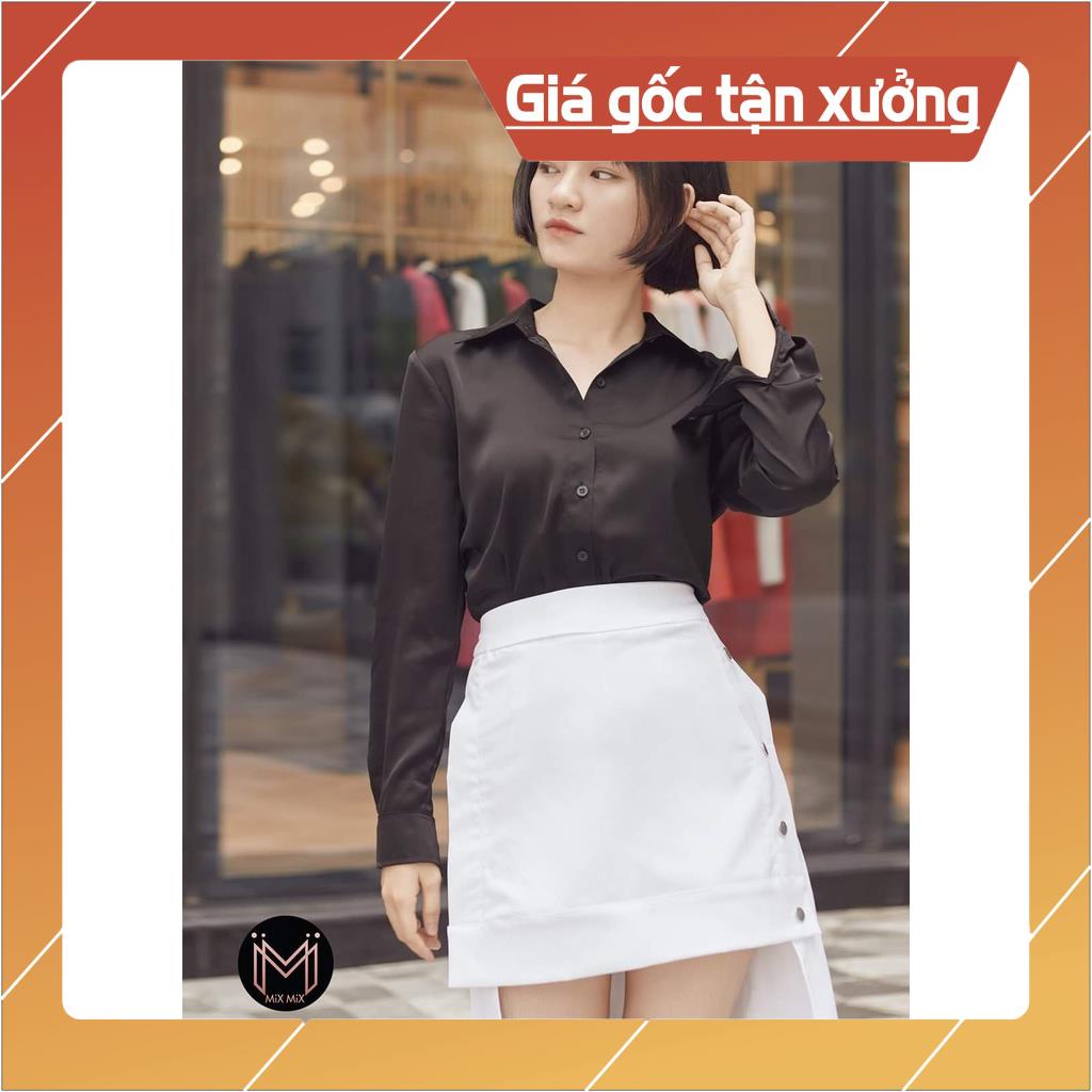 [Chất lượng số 1] Áo sơ mi nữ công sở cao cấp kiểu Hàn Quốc trơn tay dài màu Trắng+ Đen +Xám+ Xanh+Nâu GLORIA SHOP SM-02 | BigBuy360 - bigbuy360.vn