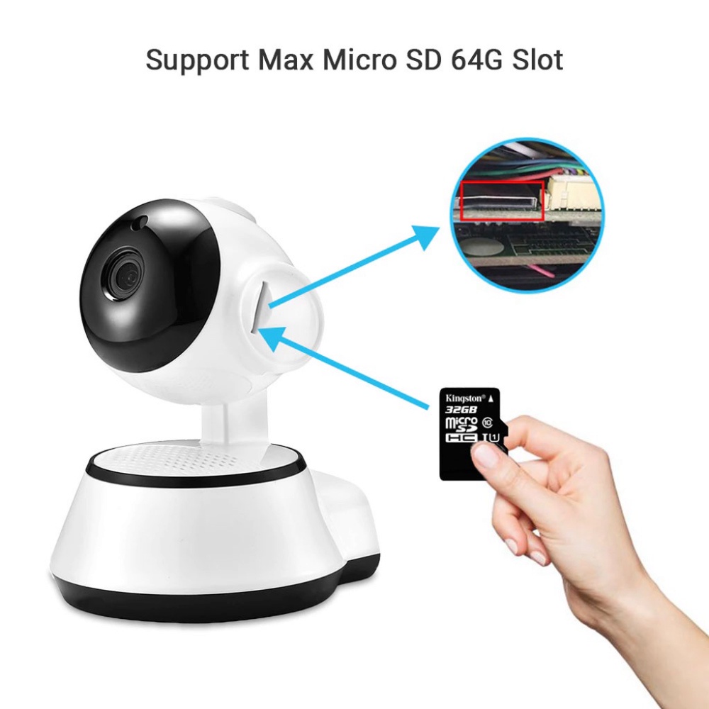 Máy quay giám sát gia đình xoay 360 độ WIFI-360 kết nối điện thoại, Camera an ninh 1080p HD 2 chế độ quay ngày đêm