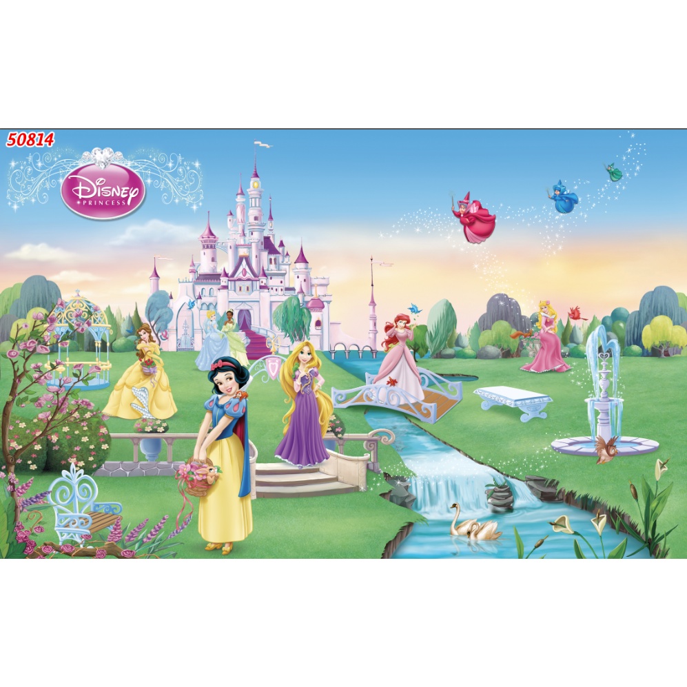 Tranh Dán Tường Phòng Trẻ Em Hình những Công Chúa nổi tiếng DISNEY chất liệu chống thấm nước