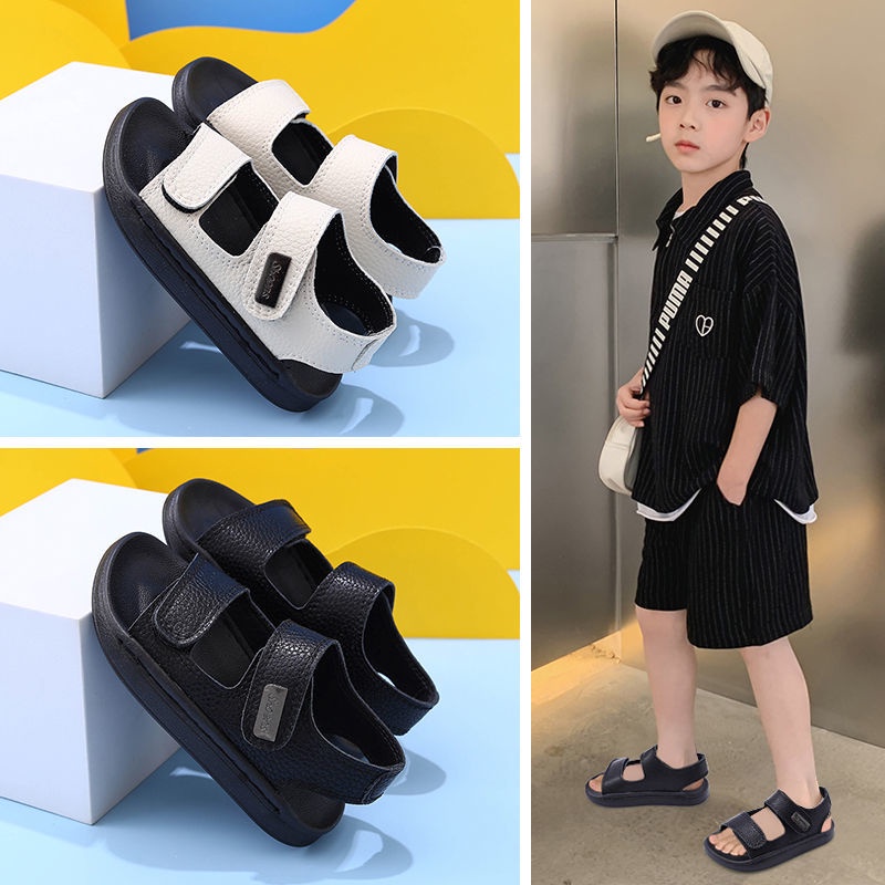 Xăng đan Da Đế Mềm Siêu Nhẹ Chống Trượt Phong Cách Hàn Quốc Cho Bé Trai 2 3 4 5 6 7 8 9 12 Tuổi