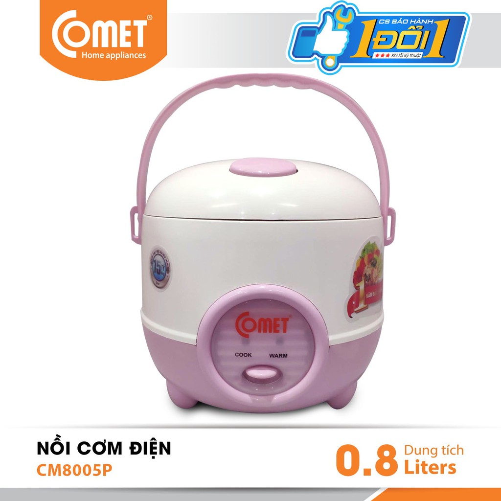 Nồi cơm điện mini nắp gài 0,8L COMET - CM8005