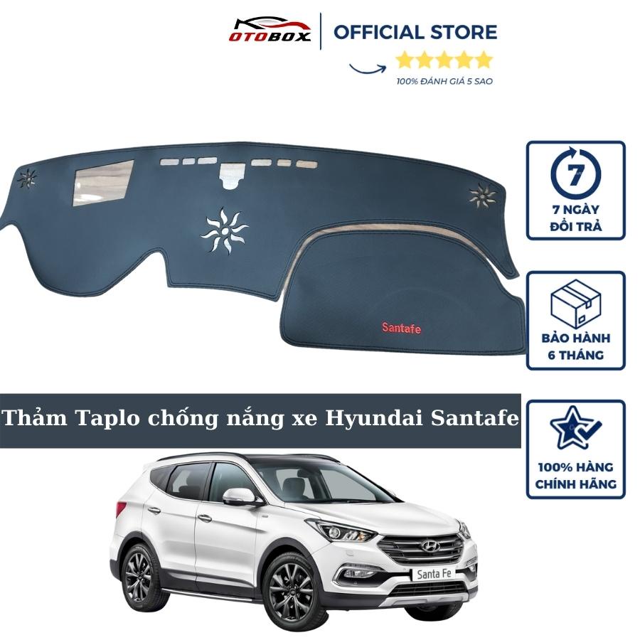 Thảm taplo chống nắng xe ô tô Hyundai santafe chất liệu da carbon cao cấp chính hãng OTOBOX