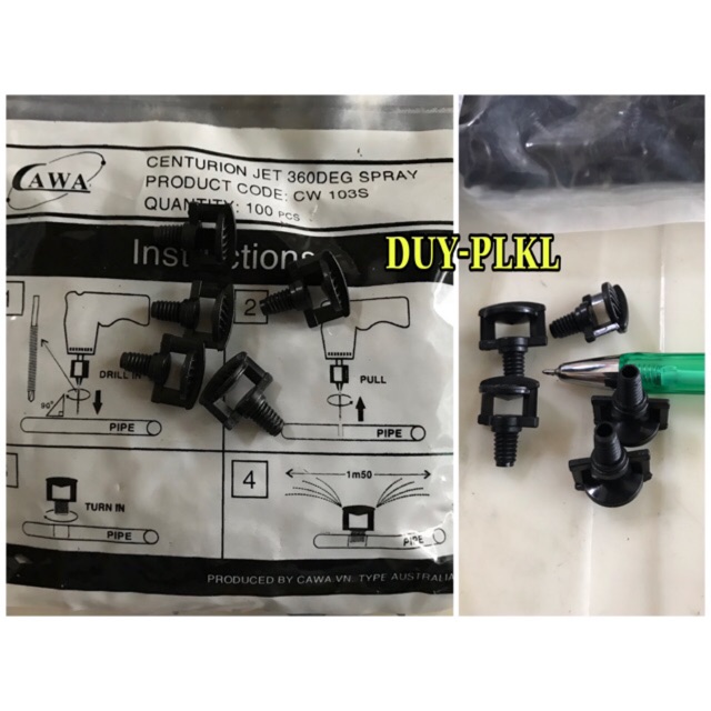 Béc bọ phun sương màu đen - Úc - túi 100 béc