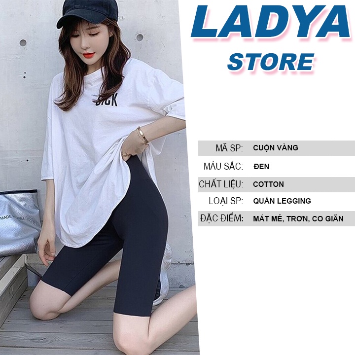 Quần legging ngố Ladya cuộn vàng chất cotton co giãn hot hit