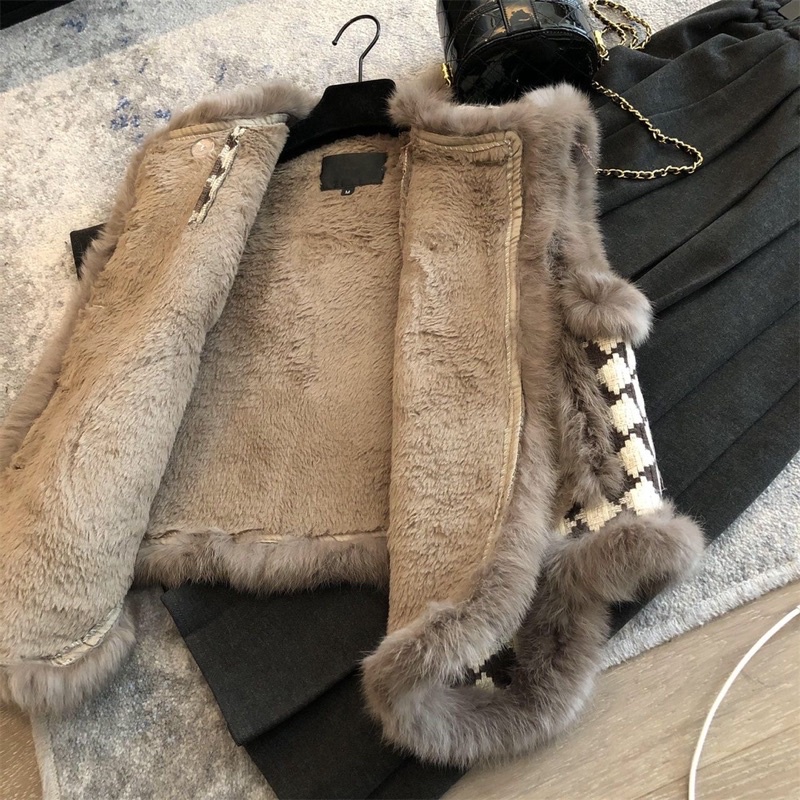 Áo Gile Dạ Phối Lông Lót Lông Cừu Mẫu Mới Siêu Hot
