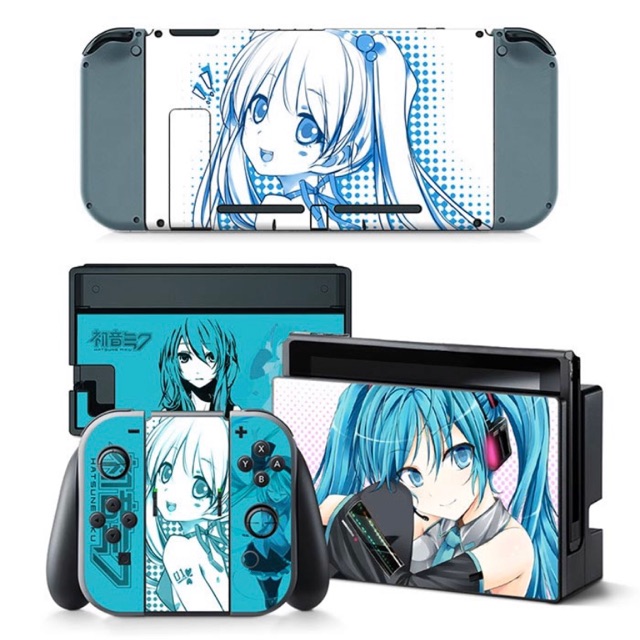 dán skin lụa nintendo switch mẫu haku miku