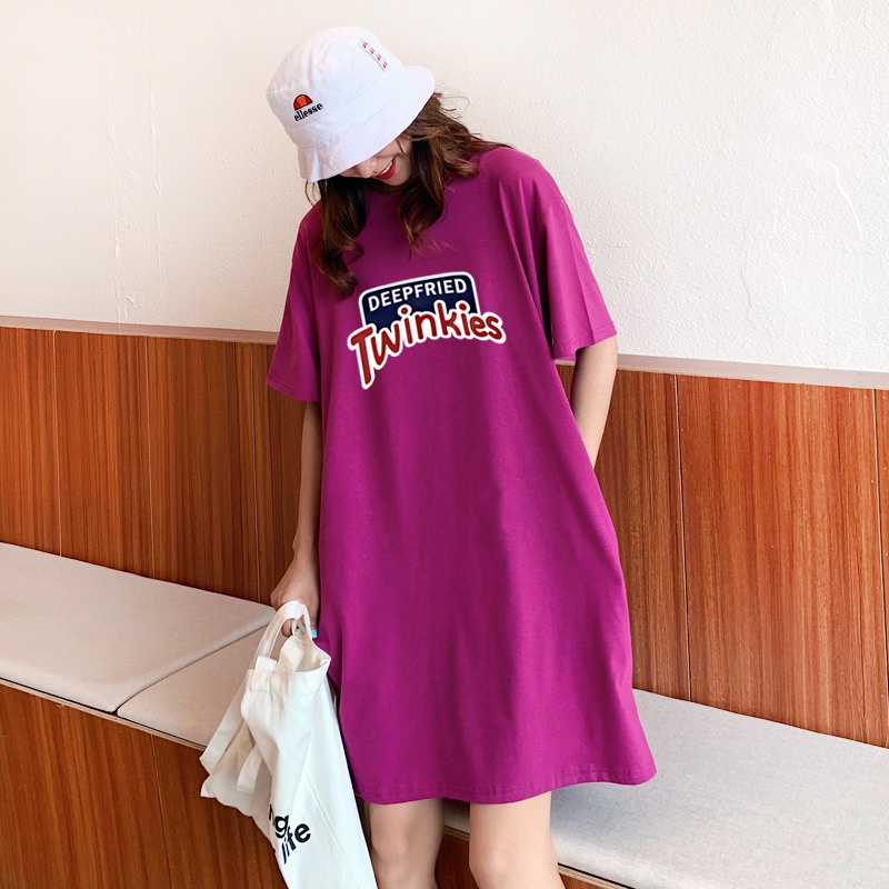 Đầm thun dài ZHELIHANGFEI cotton dáng rộng có túi thời trang mùa hè