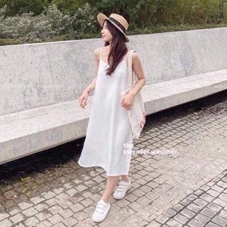 váy 2 dây chất đũi có nút kéo tùy chỉnh
