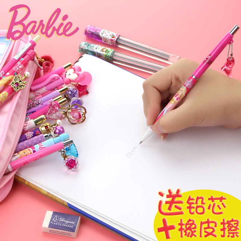 Bút Chì Tự Động Họa Tiết Búp Bê Barbie Hoạt Hình Đáng Yêu Cho Bé Gái