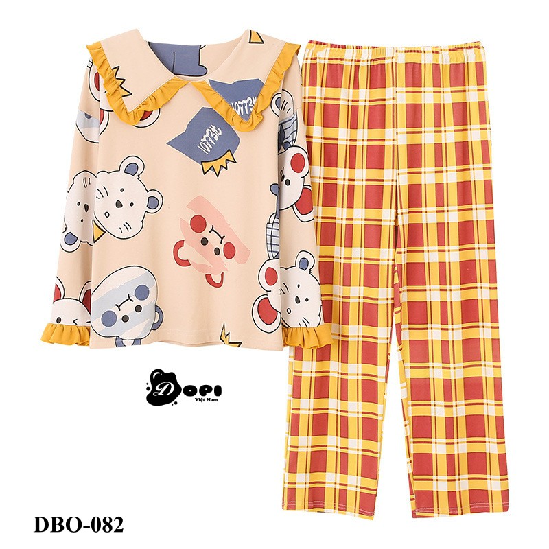 (DBO082) Đồ bộ mặc nhà thu đông dài tay CHUNKEER cao cấp