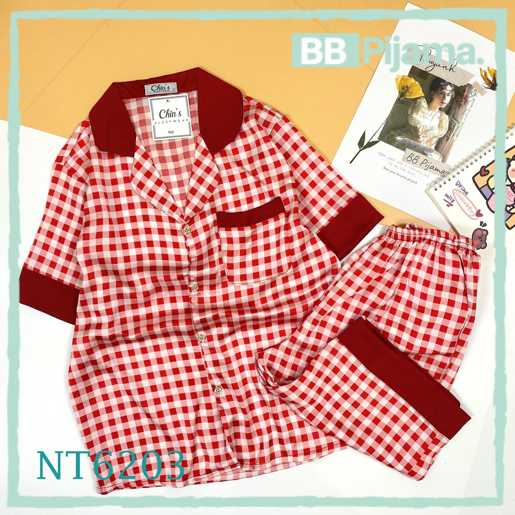 Đồ Bộ Mặc Nhà Pijama Lụa Satin. Đồ Ngủ , Bộ Ngủ Lụa, Họa tiết cực cute!