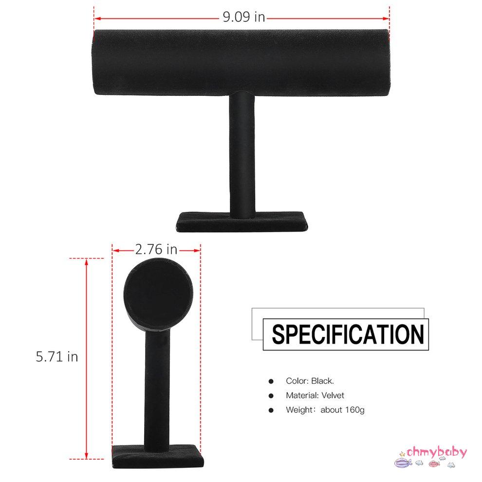 Màn hình trang sức Đứng da lộn Vòng đeo tay Chuỗi Đồng hồ T-Bar Giá treo đồ trang sức