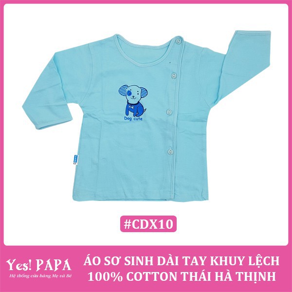 Áo sơ sinh dài tay khuy lệch 100% cotton Thái Hà Thịnh