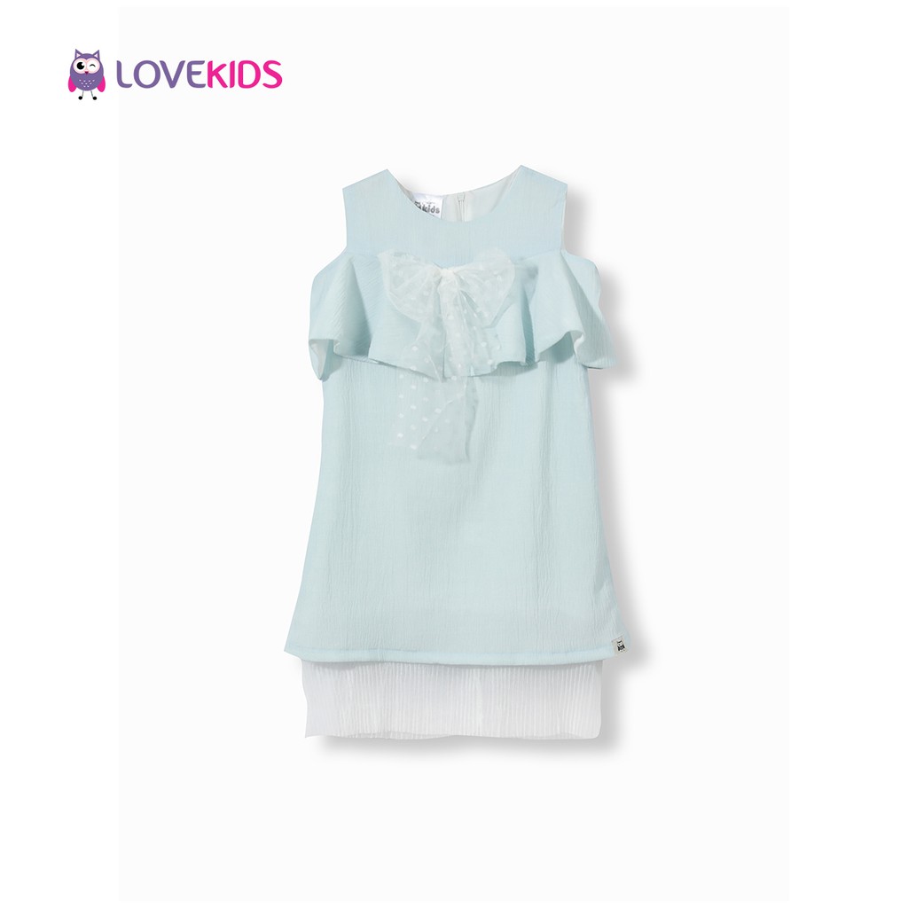 Váy hở vai Lovekids xanh ngọc LK0232