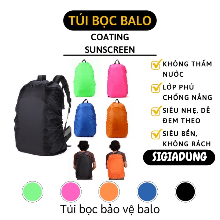 [SGD] Túi Bọc Balo - Áo Trùm Balo Đi Mưa Chống Thấm Nước Siêu Bền, Size 45-50L 4610