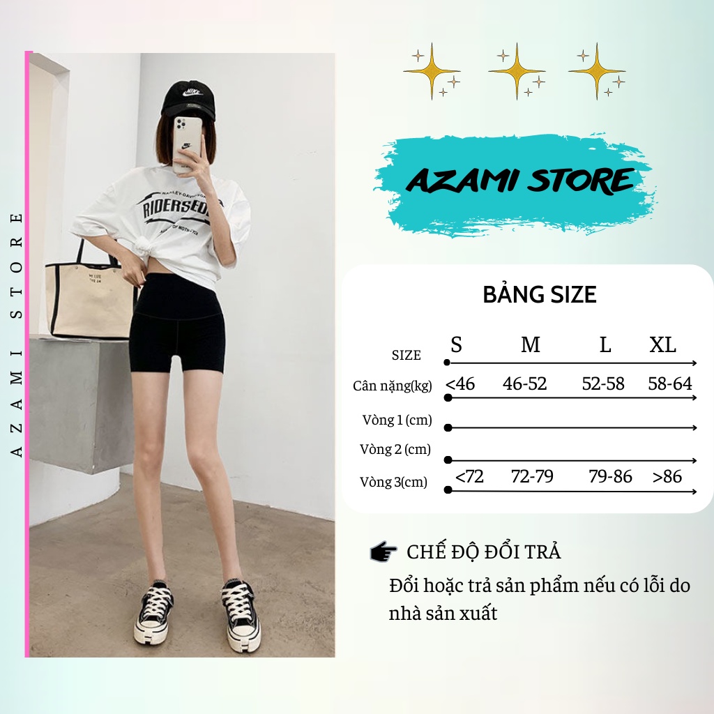 Quần Leggin Đùi Cạp Cao Co Giãn 4 Chiều Vải Cotton Mềm Không Bai Xù Tôn Dáng Cực Đẹp Azami Store AZ75