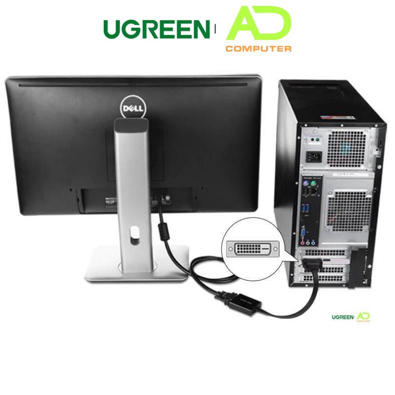 Cáp chuyển tín hiệu DVI-D sang VGA ACTIVE- dài 20CM - UGREEN 40259 (đen) - Hàng phân phối chính hãng - Bảo hành 18 tháng