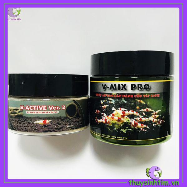 Combo Cám Tép V-Mix Pro & Vi Sinh Tép V-Active Ver. 2