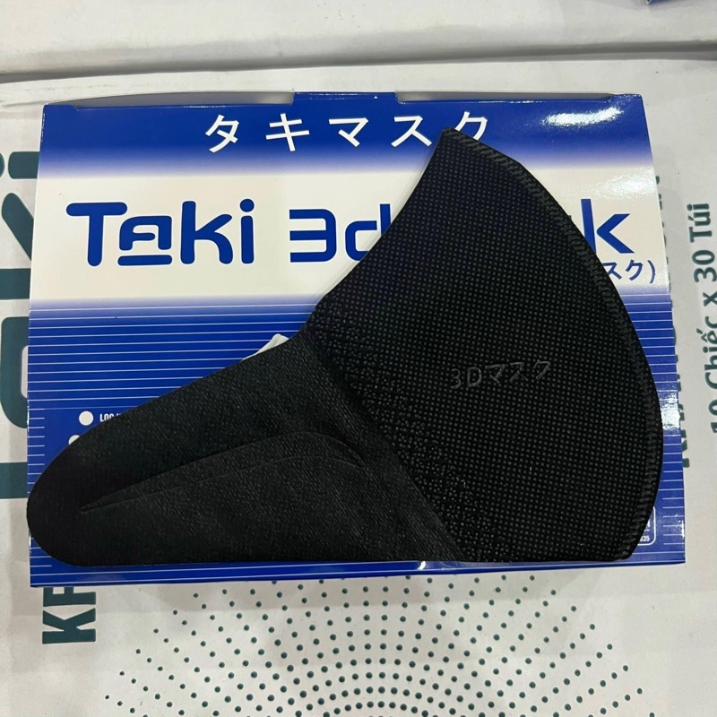 (50 Cái) Khẩu Trang 3D Full Đen Taki Mask Quai Ôm Mặt