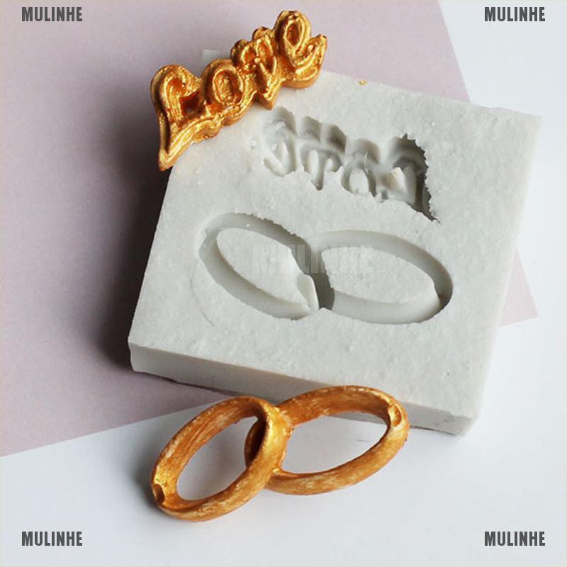 Khuôn silicon làm bánh socola hình chiếc nhẫn và chữ Love độc đáo