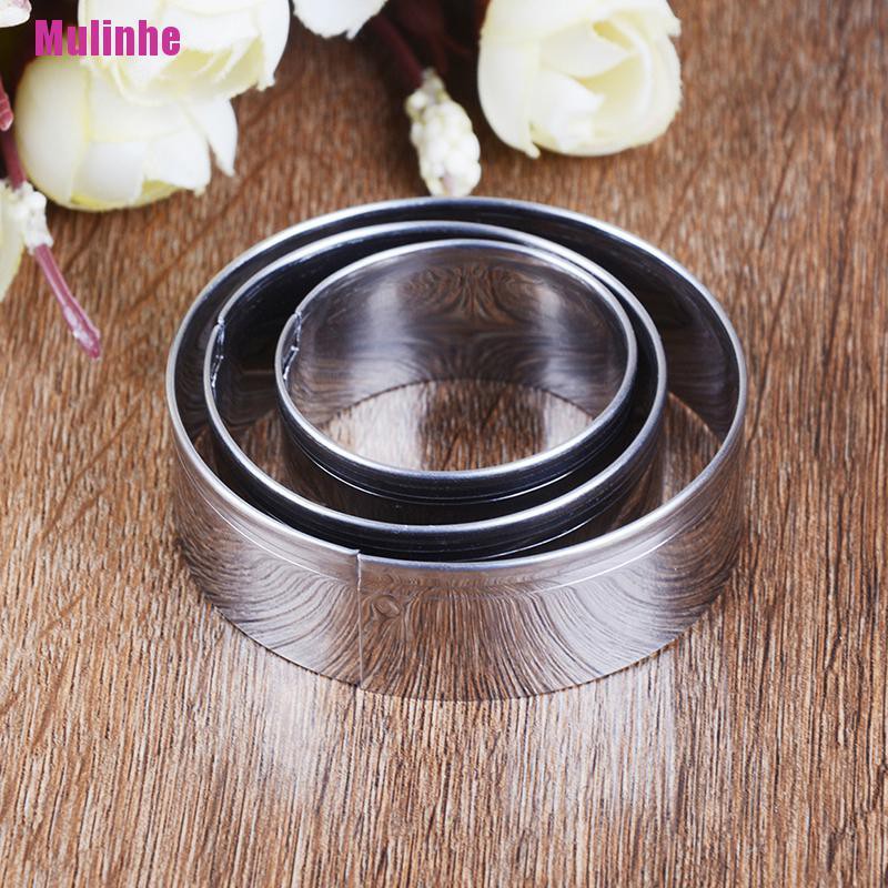 Bộ 3 Khuôn Cắt Bánh Quy Hình Tròn Bằng Thép Không Gỉ
