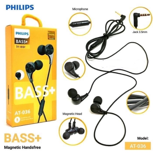 Tai Nghe Nhét Tai Philips At-036 Bass Mạnh Mẽ