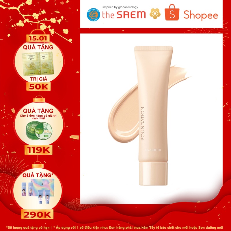 Kem Nền The SAEM Saemmul Airy Cotton Foundation SPF30/PA++ 30g