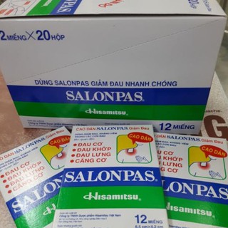 Cao dán Salonpas : Giảm đau,kháng viêm ( 20hộp nhỏ x 12 miếng)
