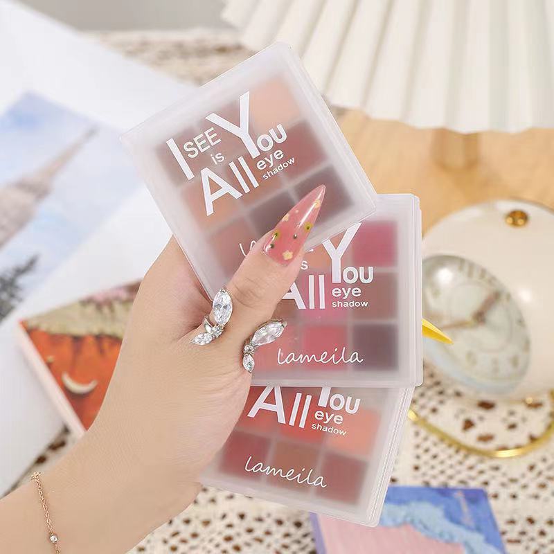 [Hàng mới về] Bảng phấn mắt 9 màu sắc tông lì/ ánh nhũ lên màu cực chuẩn