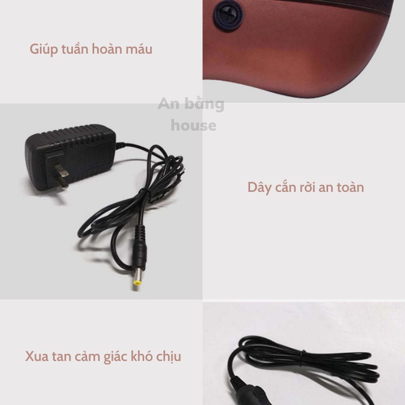 Gối Massage Cổ Vai Gáy 8 Bi Hồng Ngoại Đa Năng,Máy Massage Công Nghệ Nhật Bản Cao Cấp