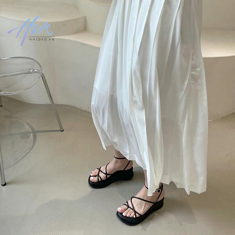 Giày Sandal Mùa Hè Năm 2021 Đế Dày Cột Dây Hợp Thời Trang Cho Nữ