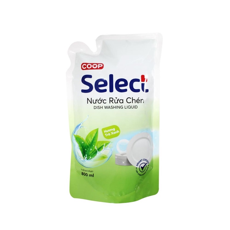 Nước rửa chén Select hương táo / trà xanh / chanh túi 800ml