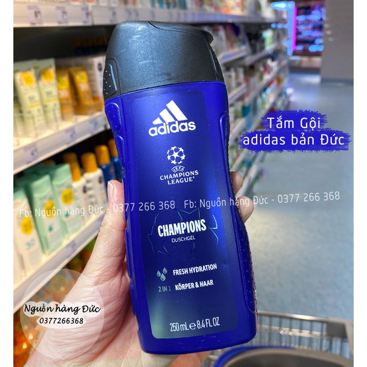 Sữa Tắm Adidas Men Đức 3in1 - Tắm, Gội, Rửa mặt cho Nam giới - Nguồn hàng Đức
