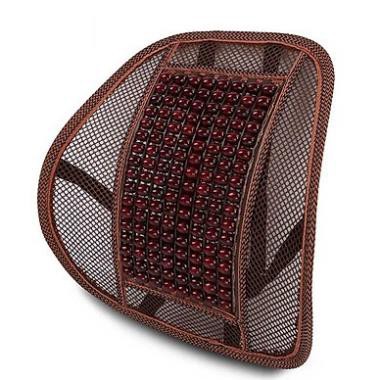 Tựa lưng lưới đan hạt gỗ cho ghế ô tô và văn phòng chống mỏi lưng - D003
