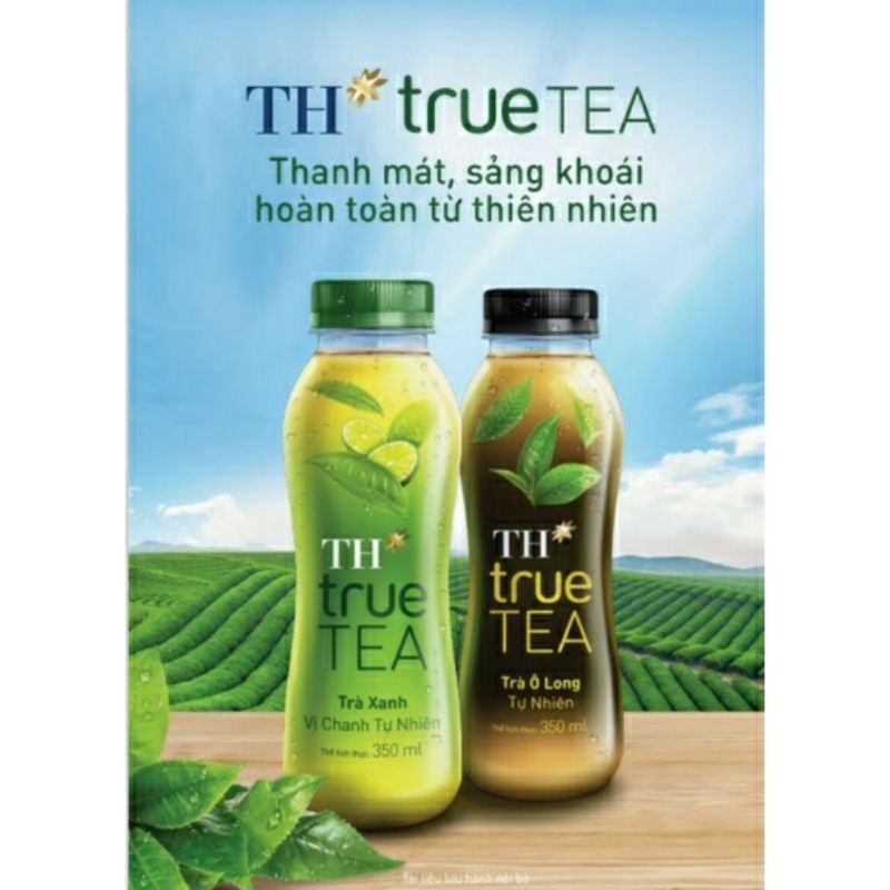 Trà xanh vị chanh tự nhiên/ trà ô long TH True Tea 350ml