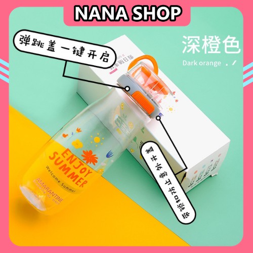 Bình Đựng Nước Cao Cấp ⚡️SIÊU ĐẸP⚡️ Bình Nước Thể Thao 500ML Nắp Bật Nhựa PC An Toàn Tiện Lợi